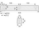 Buffer 405x50x50 mm NR/SBR
