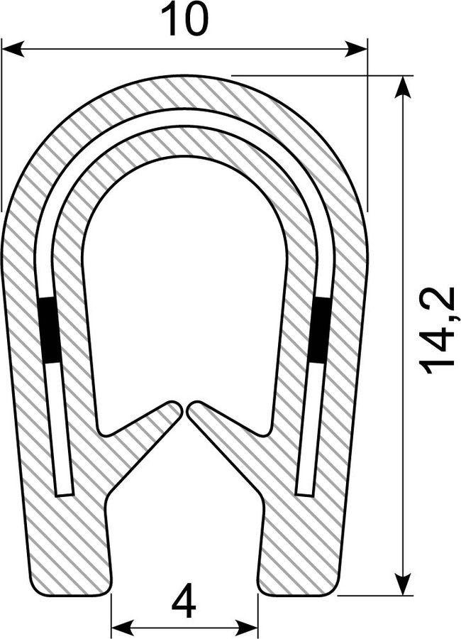 Kantliste PVC grip 1.0-4.0 mm
Sh 75
Steel Insert 26 x 0.5
