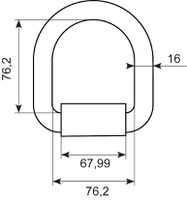 D-ring med beslag
Ring 16mm
indv. B=76.2 A=76.20 mm
Bruds