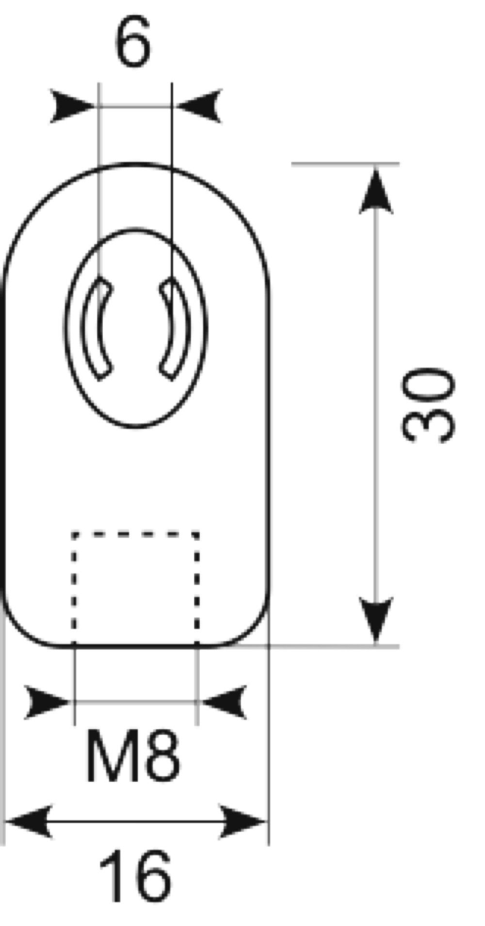 Kugleled kunststof sort-8 mm
