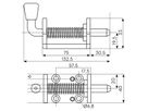 Fjederrigel. dorn Ø12 mm.
Flange og stopbolt stål el-galv.