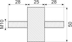 Vibrationsdæmper ø50X25 mm