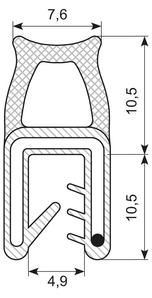 Kantliste Co.ex EPDM
M/ballon på ryg grip 2.0-4.0