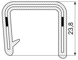 Kantliste PVC grip 15-16 mm