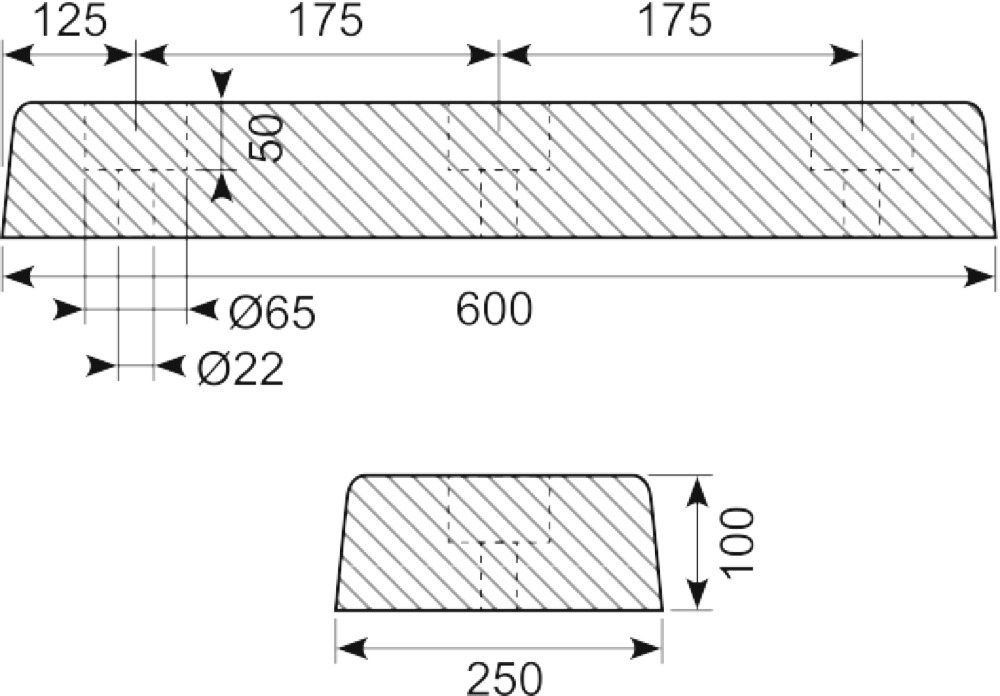 Buffer 600 x 250 x 100