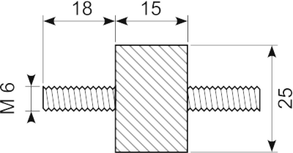 Vibrationsdæmper Ø25x15 mm