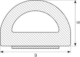 D-Profil svampegummi med tape
9x6 mm. sort
100 meters rull