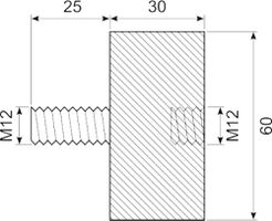Vibrationsdæmper Ø60x30 mm