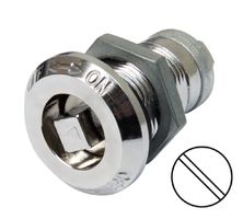 Kvartomdrejningslås lang
Forkromet uden tunge Kærvet GH35