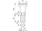 Rustfri positionerings bolt 
Pin Ø d=10
Rustfri ss303 Nylo