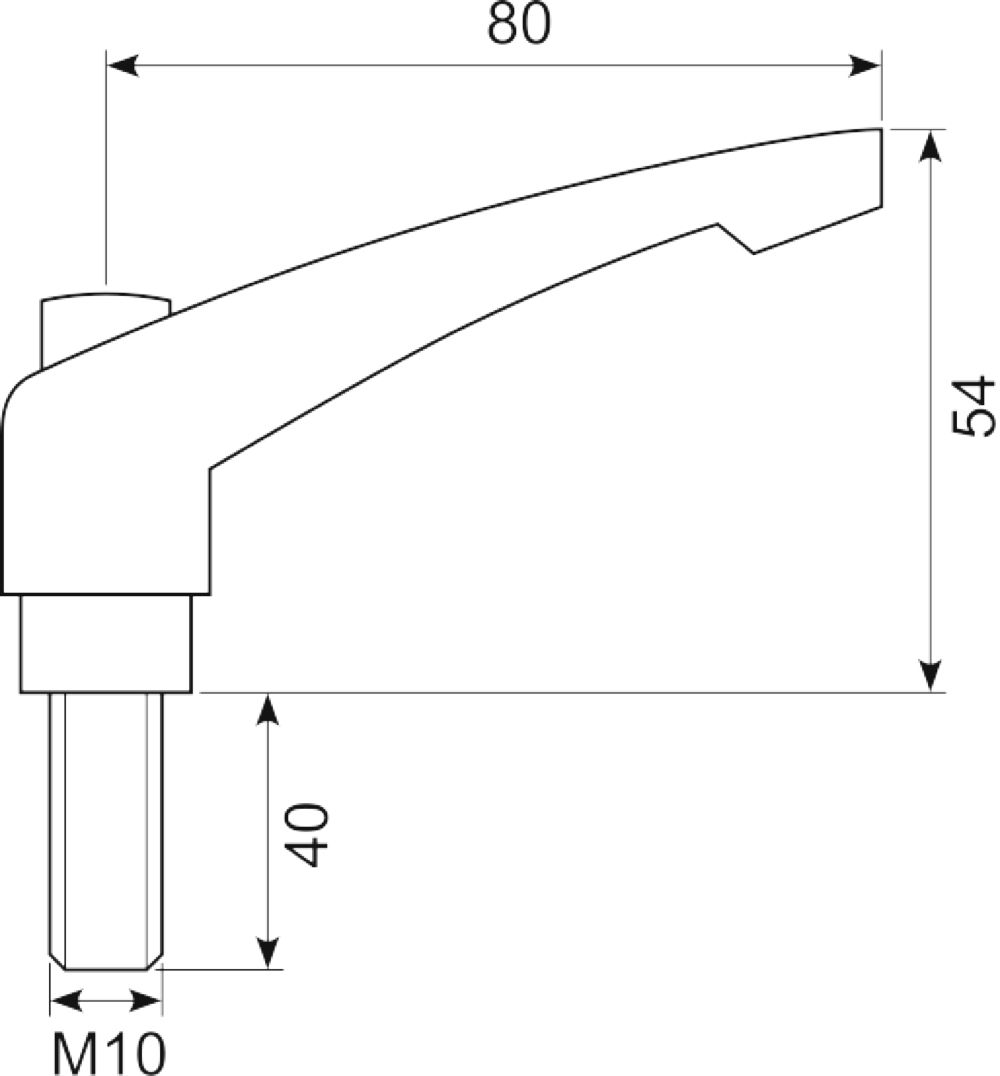 Justerbart håndtag M10x40