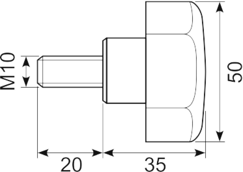 Stjernegreb Ø50 M10x20 sort