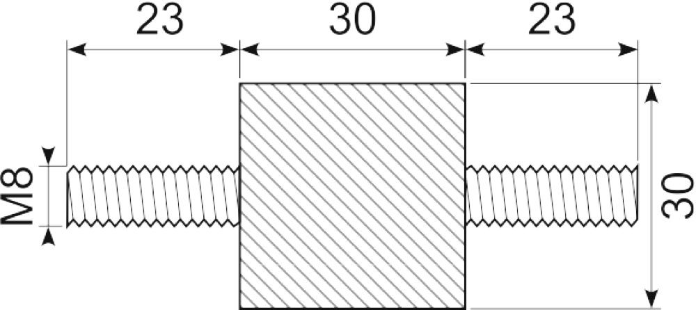 Vibrationsdæmper Ø30x30 mm