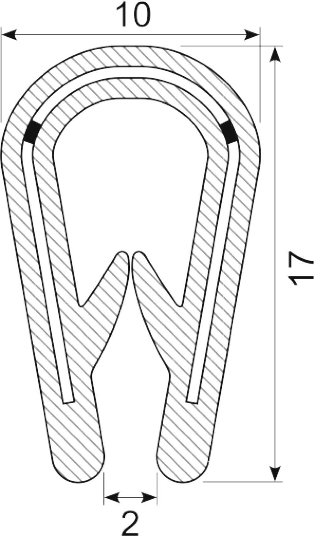 Kantliste PVC grip 1.0-4.0 mm