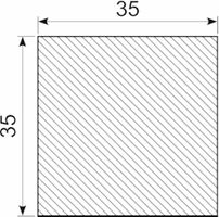 Svampegummi 35 x 35 mm EPDM, sort