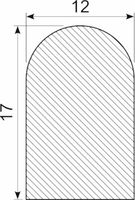 Svampegummi halvrund 12x17 mm