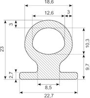 Gummiprofil EPDM Sh 65