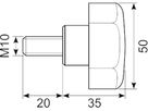 Stjernegreb Ø50 M10x20 sort
