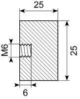 Vibrationsdæmper Ø25x25 mm