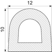 D-Profil svampegummi M/klæb
12x10 mm hvid