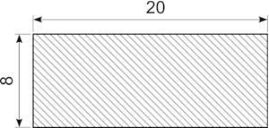 Svampegummi 20 x 8mm sort