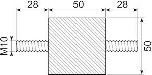 Vibrationsdæmper Ø50x50 mm