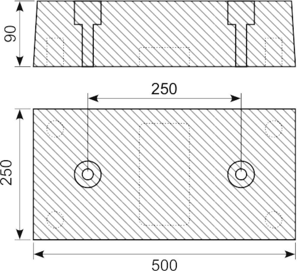 Buffer 500x250x90 mm