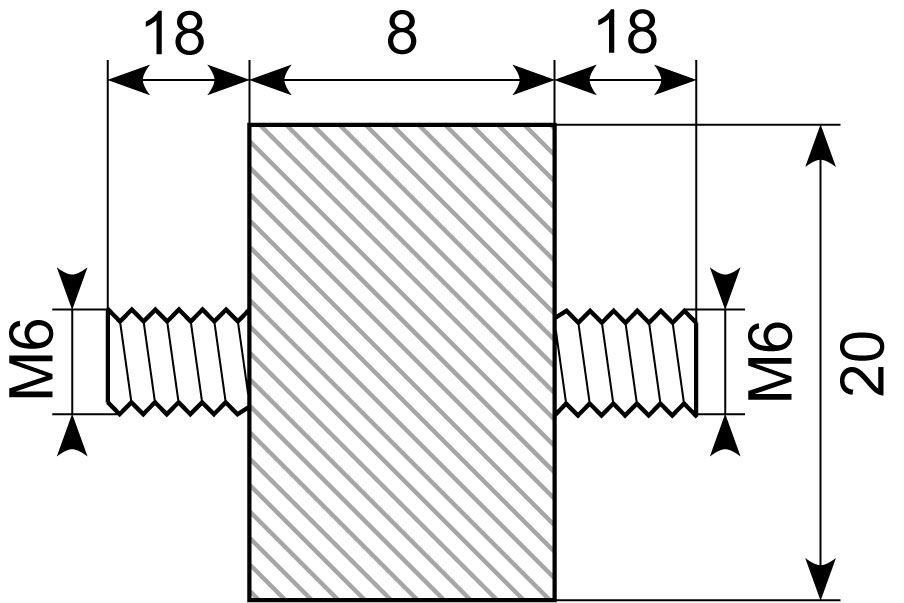 Vibrationsdæmper Ø20x8