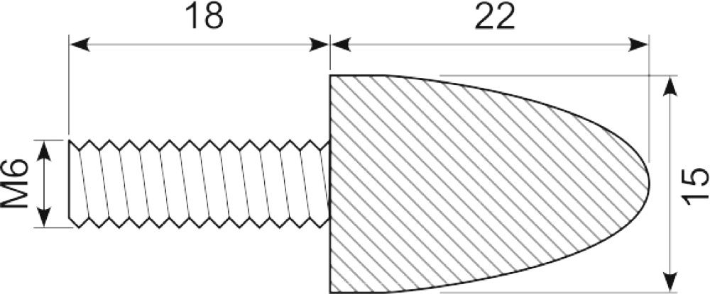 Vibrationsdæmper Ø15x22 mm