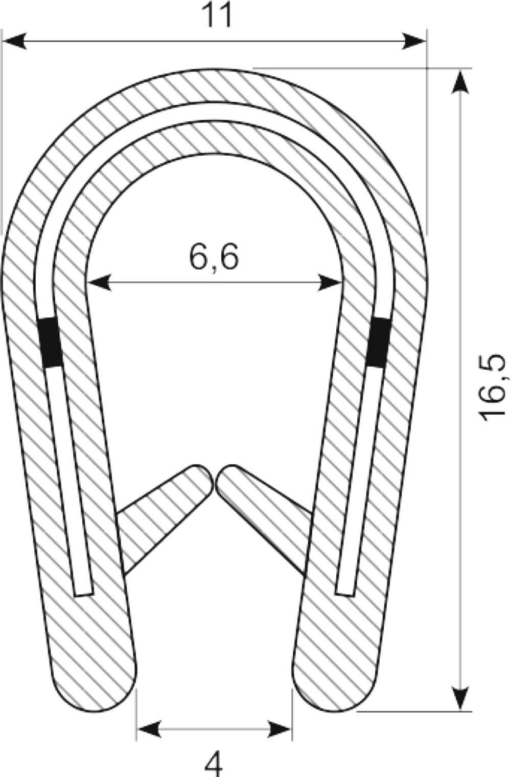 Kantliste PVC grip 2-4 (5.0)mm