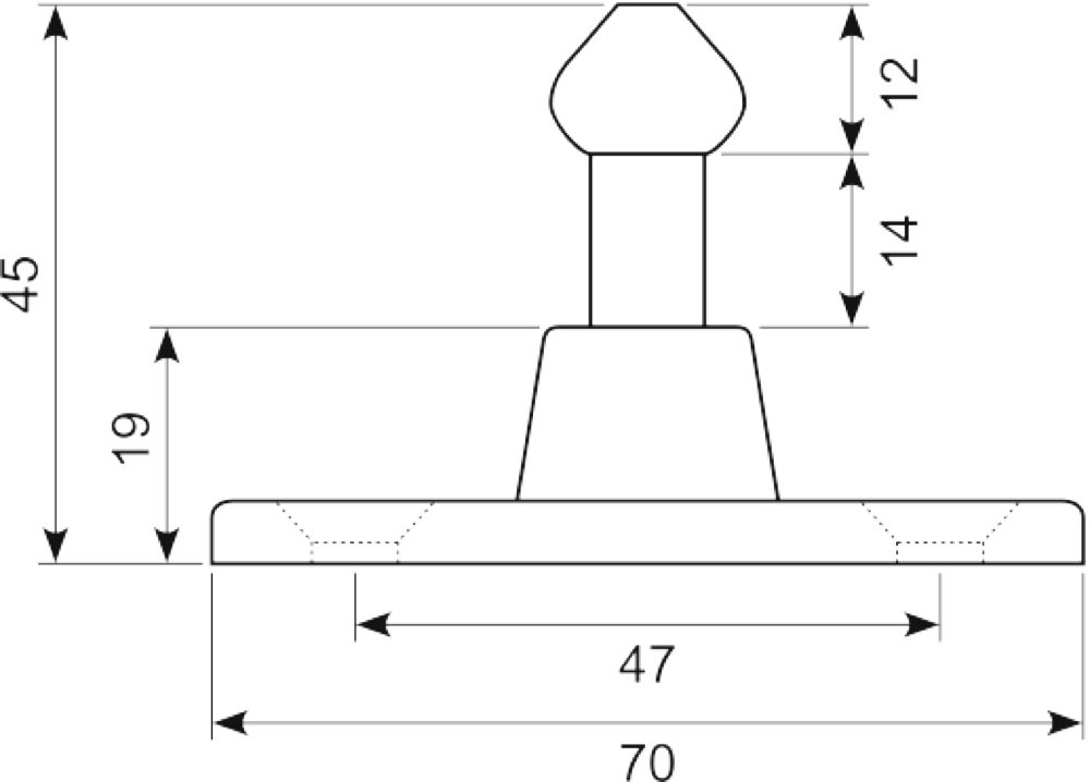 Dørholder han 45mm længde