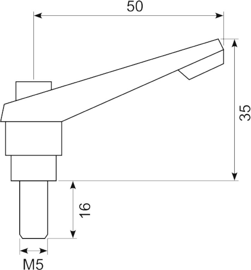 Justerbart håndtag M5x16