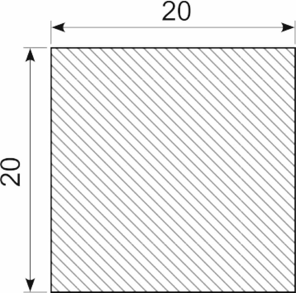 Svampegummi 20 x 20 mm EPDM