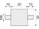 Vibrationsdæmper Ø30x30 mm