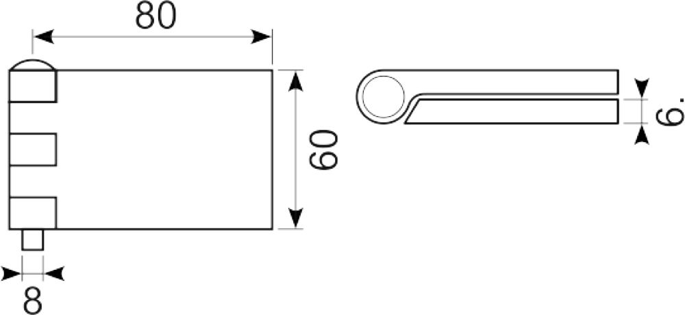 Bladhængsel 60x80 mm