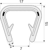 Kantliste PVC grip 10-13. mm