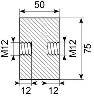 Vibrationsdæmper ø75x50 mm
Indv. M12 i begge ender, sh.57A