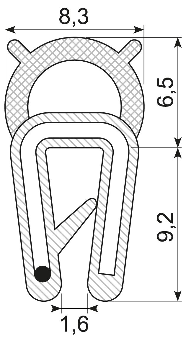 Kantliste co.ex EPDM 1-2mm