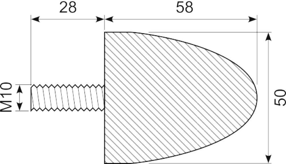Vibrationsdæmper Ø50x58 mm