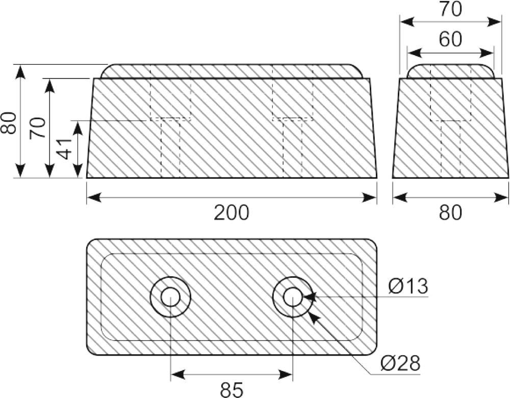Buffer 200 x 80 x 80