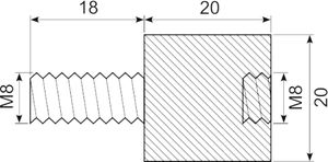 Vibrationsdæmper Ø20x20 mm