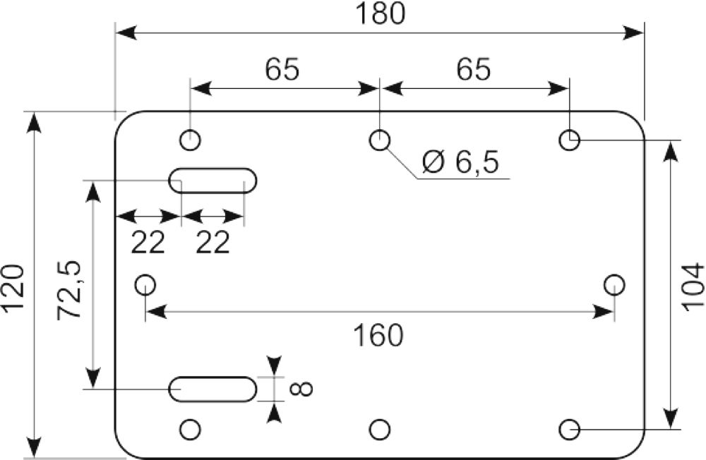 Bagplade rustfri for 15.580 &