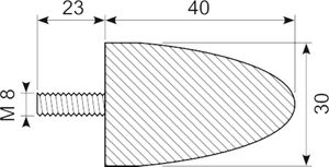 Vibrationsdæmper Ø 30x40 mm