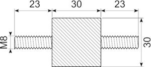 Vibrationsdæmper Ø30x30 mm