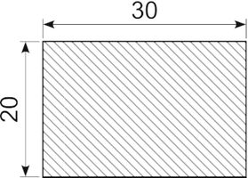 Svampegummi 30 x 20 mm EPDM