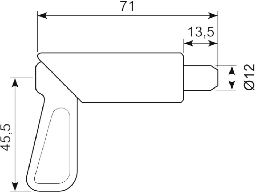 Fjederrigellås. dorn Ø 12.0 mm
