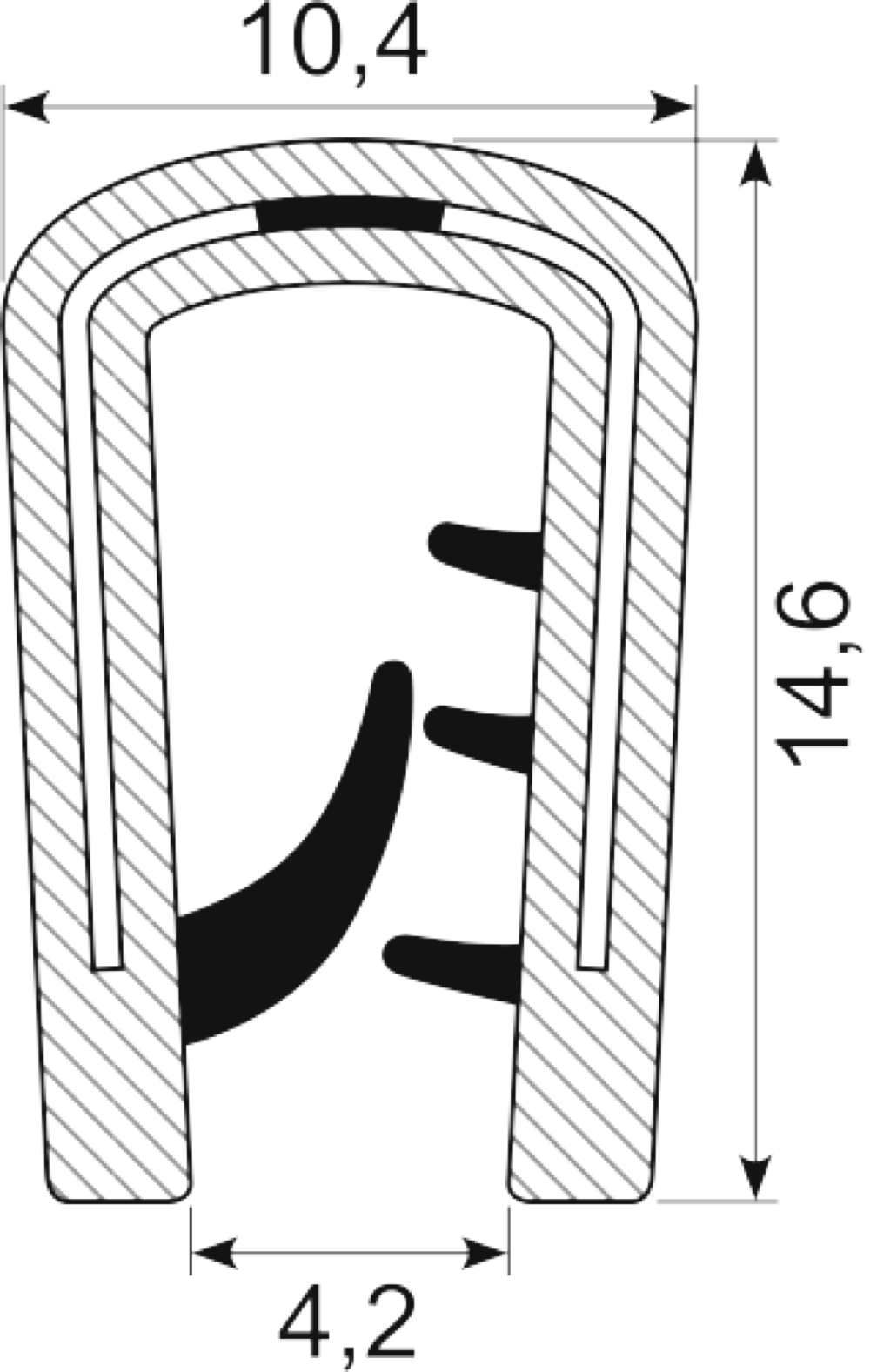 Kantliste PVC grip 2.0-4.0 mm(2-5mm)