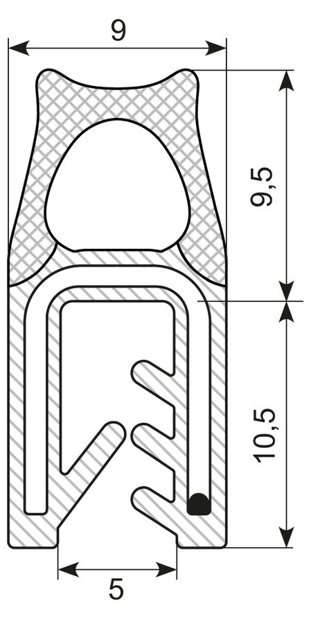 Kantliste Co.ex EPDM
M/ballon på ryg grip 2.0-4.0