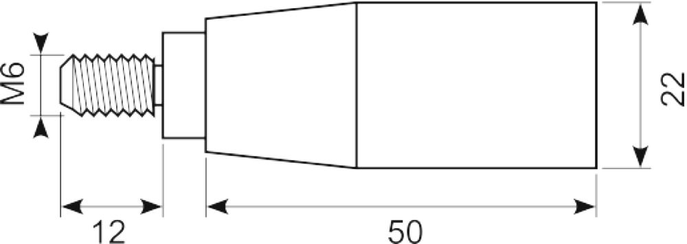 Drejbart håndtag Ø22x50