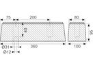 Buffer 360 x 110 x115 mm
Ø12 center 20